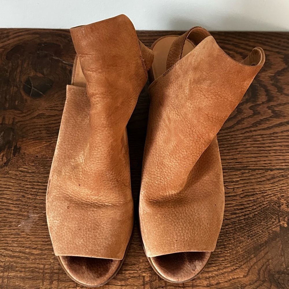 Lucky Brand Leather Women's Sling Back Bootie Shoes
